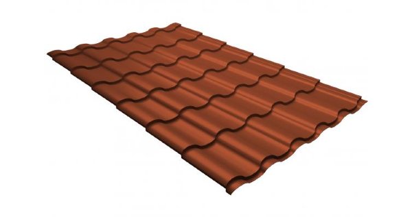 Металлочерепица кредо GL 0,5 GreenСoat Pural RR 750 кирпично-красный (RAL 8004 терракота) купить в Владимире