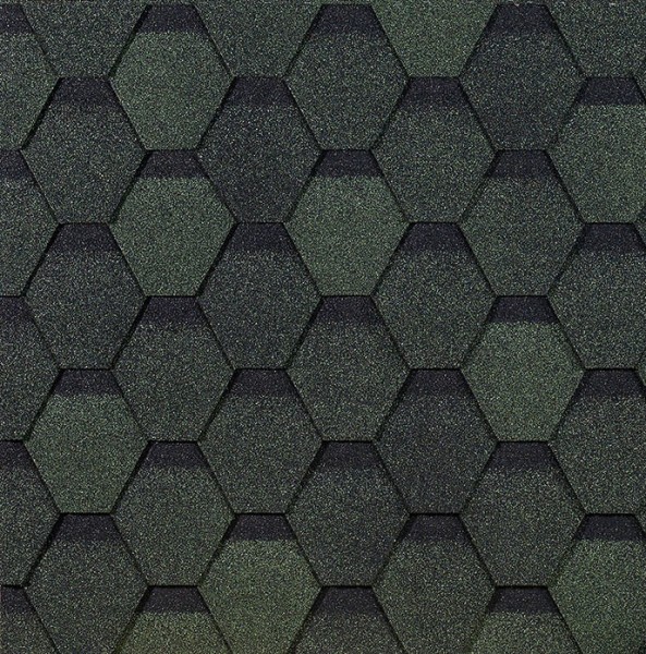 Гибкая черепица EURASIA Docke, Коллекция ШЕСТИГРАННИК Зелёный купить в Владимире
