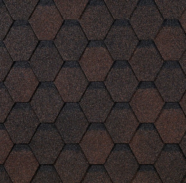Гибкая черепица EURASIA Docke, Коллекция ШЕСТИГРАННИК Коричневый купить в Владимире