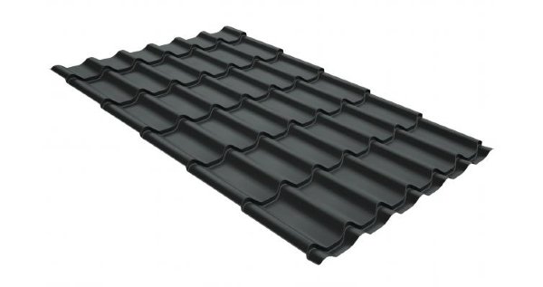 Металлочерепица классик GL 0,5 GreenCoat Pural Matt RR 23 темно-серый (RAL 7024 мокрый асфальт) купить в Владимире