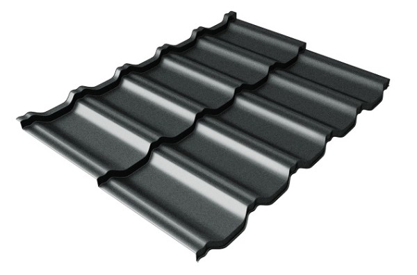 Металлочерепица модульная Квинта Uno Grand Line c 3D резом 0,5 GreenСoat Pural Matt RR2Н3 (RAL 7016 антрацитово-серый) купить в Владимире