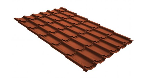 Металлочерепица классик GL 0,5 GreenCoat Pural RR 750 кирпично-красный (RAL 8004 терракота) купить в Владимире