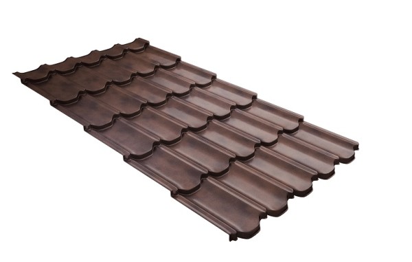 Металлочерепица квинта плюс с  3D резом 0,45 Safari Twincolor Brown купить в Владимире