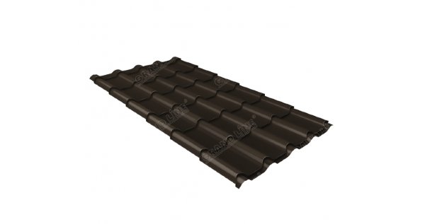 Металлочерепица камея GL 0,5 GreenCoat Pural matt RR 32 темно-коричневый (RAL 8019 серо-коричневый) купить в Владимире