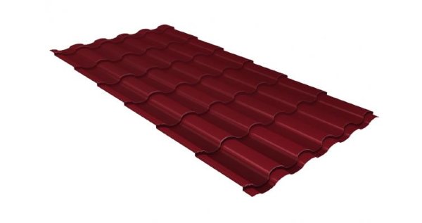 Металлочерепица кредо 0,5 Satin RAL 3005 красное вино купить в Владимире