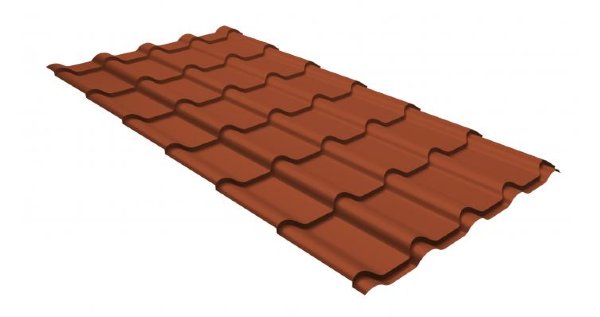Металлочерепица камея GL 0,5 GreenCoat Pural RR 750 кирпично-красный (RAL 8004 терракота) купить в Владимире