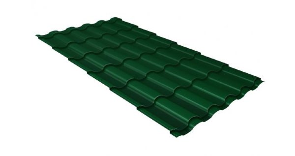 Металлочерепица кредо 0,5 Satin RAL 6005 зеленый мох купить в Владимире