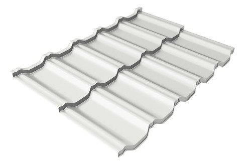 Металлочерепица модульная Квинта Uno Grand Line c 3D резом 0,5 Satin RAL 9003 сигнальный белый купить в Владимире