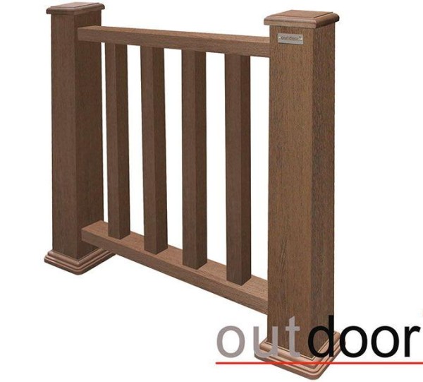 Ограждение из ДПК Outdoor Классик 3D STORM коричневый микс купить в Владимире