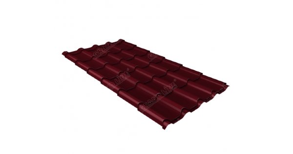 Металлочерепица камея 0,5 Satin RAL 3005 красное вино купить в Владимире