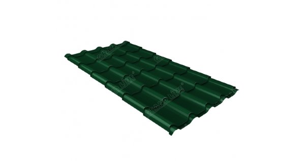 Металлочерепица камея 0,5 Satin RAL 6005 зеленый мох купить в Владимире