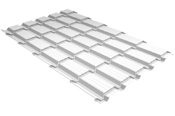 Металлочерепица GL квадро профи 0,5 Satin RAL 9003 сигнальный белый купить в Владимире