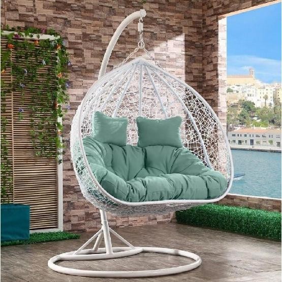 Кресло Подвесное из искусственного ротанга AFM-109A White/Green купить в Владимире