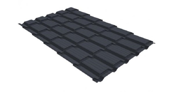 Металлочерепица GL квадро профи 0,5 GreenCoat Pural RR 23 темно-серый (RAL 7024) мокрый асфальт купить в Владимире