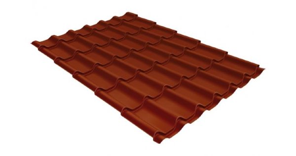 Металлочерепица классик GL 0,5 Velur20 RAL 8004 терракота купить в Владимире