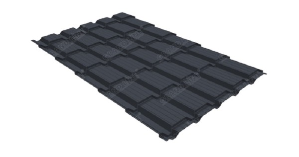 Металлочерепица GL квадро профи 0,5 Satin RAL 7024 мокрый асфальт купить в Владимире