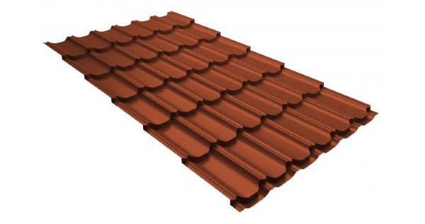 Металлочерепица квинта плюс 0,5 GreenCoat Pural RR 750 кирпично-красный (RAL 8004 терракота) купить в Владимире